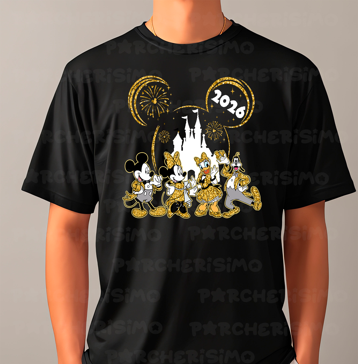 Año nuevo disney dorado