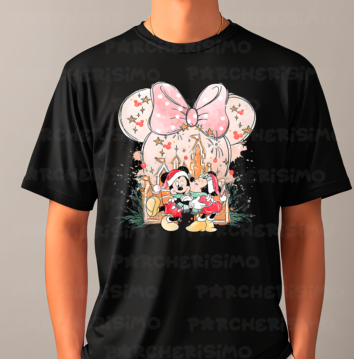 Mickey y Minnie Christmas rosa